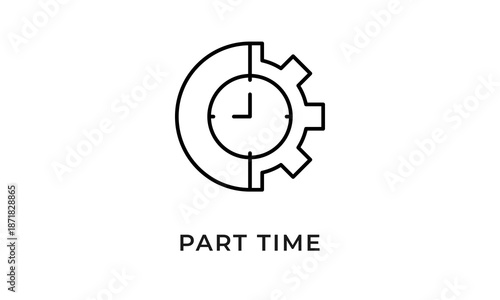 Part Time Icon Or Logo Isolated Vector Illustration