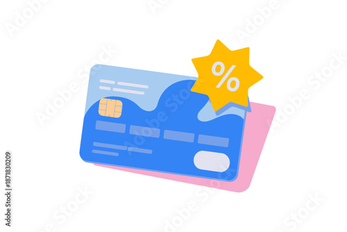 Credit Card with Discount Symbol