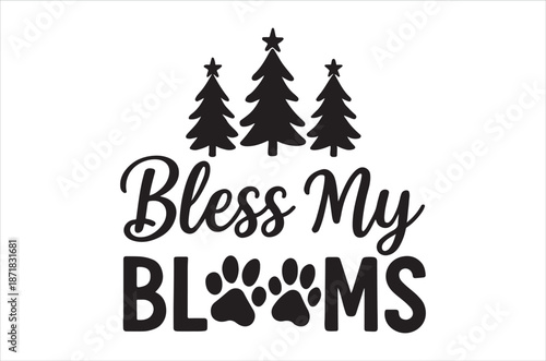 Basic RGBFestive holiday design with Christmas trees and paw prints