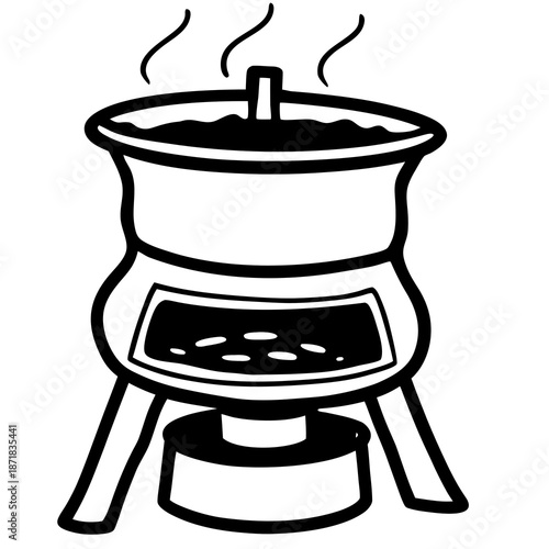 vector illustration of cooking pot