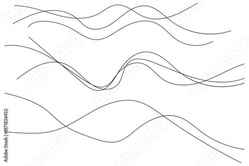 Thin line wavy abstract background