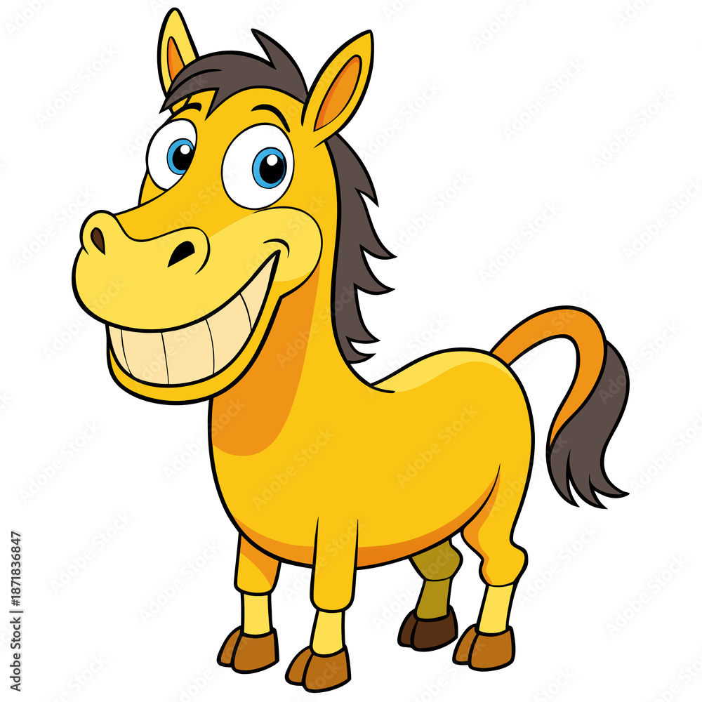 Fototapeta premium horse cartoon isolated on white