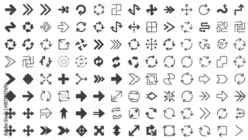 Collection of modern arrow icons for navigation and direction