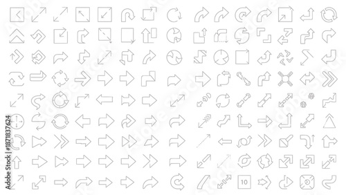 Collection of various arrows and direction icons for navigation and design