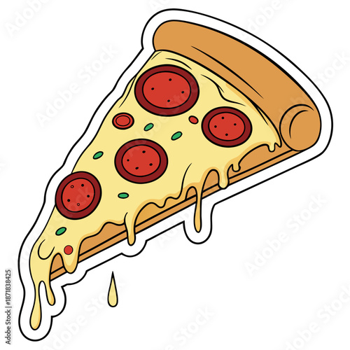 A mouthwatering slice of pepperoni pizza with melted cheese