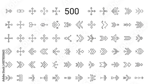 Collection of modern arrow icons for navigation and design