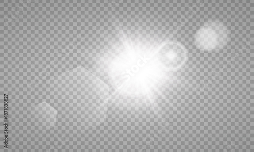 sunlight special lens flare light effect. PNG. Vector illustration transparent