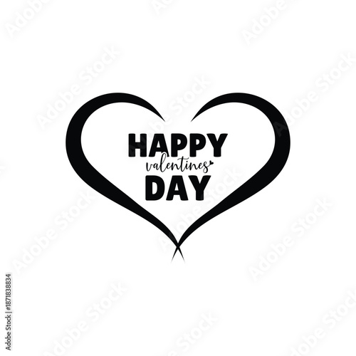 Happy valentines day, Happy valentines day beautiful text design, Happy valentines day vector illustration.