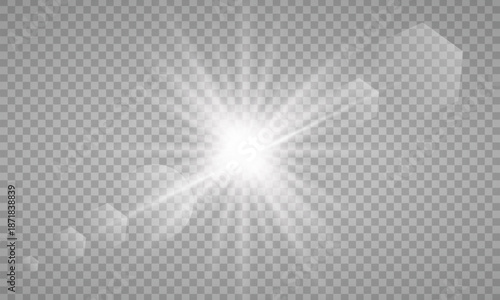 sunlight special lens flare light effect. PNG. Vector illustration transparent