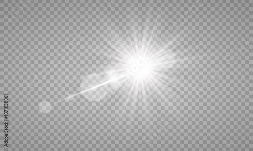 sunlight special lens flare light effect. PNG. Vector illustration transparent