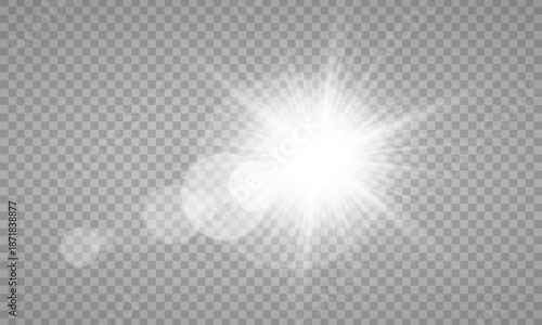 sunlight special lens flare light effect. PNG. Vector illustration transparent