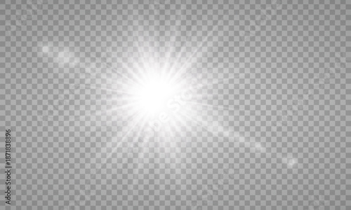 sunlight special lens flare light effect. PNG. Vector illustration transparent