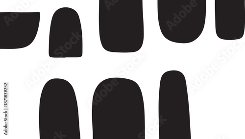 Black shapes on white background abstract design