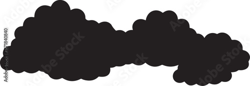 Black Cloud Silhouette on White Background Illustration