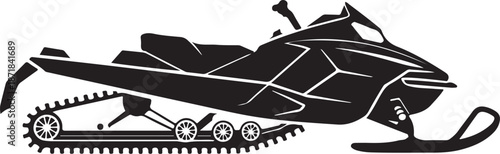 Snowmobile solid icon, World snow day concept, Motor sled sign. Vector black silhouette. with white background