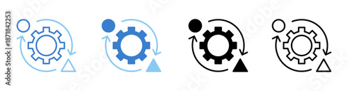 Transformation Icon Sheet Multiple Style Collection Isolated Vector