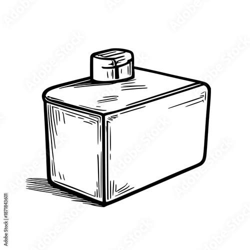 Stainless steel soap bar for removing kitchen odors, minimalist black line art, clean vector illustration on stark white background