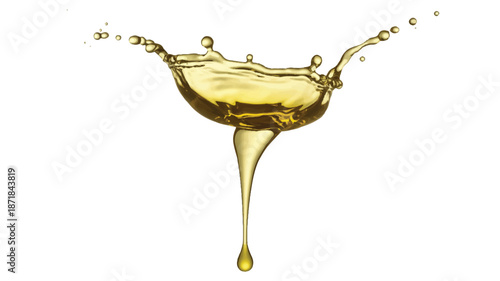A high-resolution photograph of a golden liquid splash against a pure white background (1)_traced