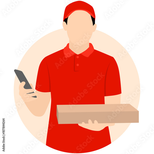 People Delivery Package Illustration