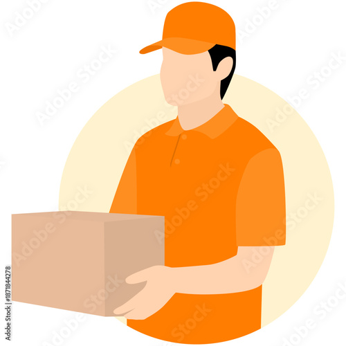People Delivery Package Illustration