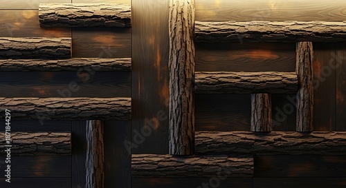 Wooden Log Maze - A Rustic and Challenging Puzzle.