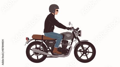 A minimalist illustration of a motorcycle rider in a side-view profile against a white background (1)_traced