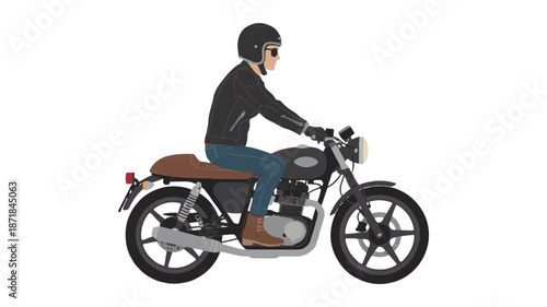 A minimalist illustration of a motorcycle rider in a side-view profile against a white background (3)_traced