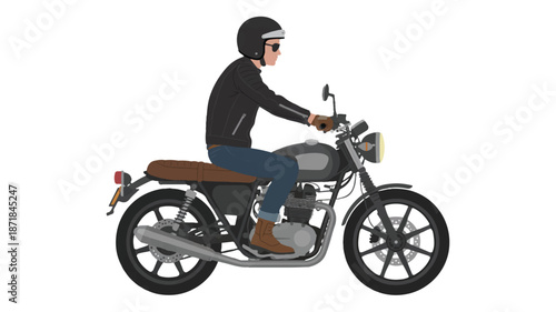 A minimalist illustration of a motorcycle rider in a side-view profile against a white background (4)_traced