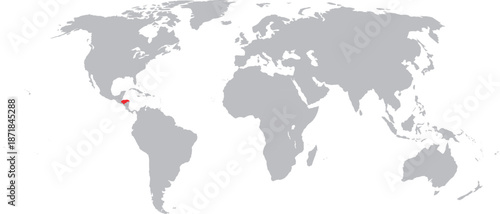 Honduras Highlighted on World Map Vector Design.