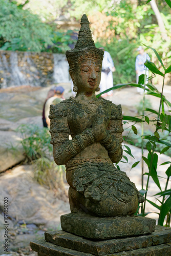 Close up of statue in Wat Pha Lat temple in the jungle near chiang mai