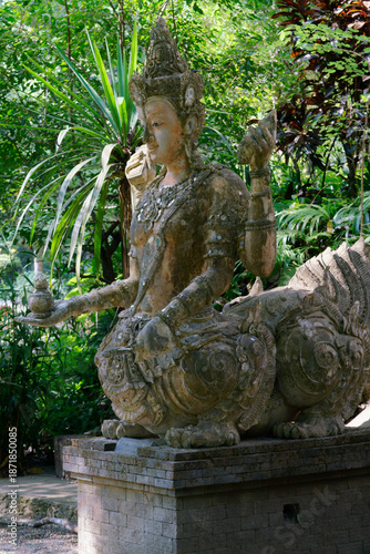 Close up of statue in Wat Pha Lat temple in the jungle near chiang mai
