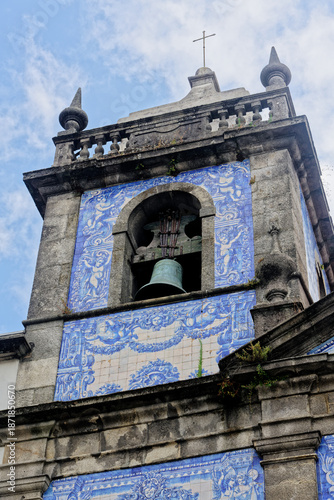 Capela das Almas, Santa Catarina. Emblematic building of the city of Porto, with its blue and white mosaics