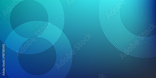 Blue-green gradient studio room, abstract background pattern, walls and floor reflect neon lights, dark tones and feel  speed of digital technology connected blue-green background. Future technology.