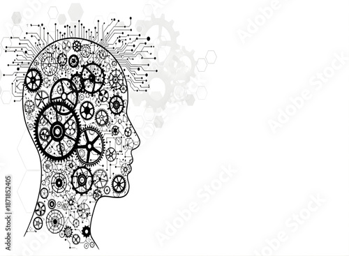 Artificial intelligence brain with gears