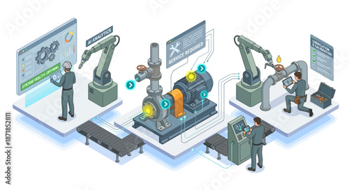 Isometric AI Industry 4.0: Predictive Maintenance & Automation