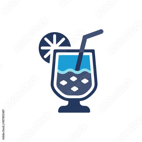 Refreshing cocktail with fruit garnish