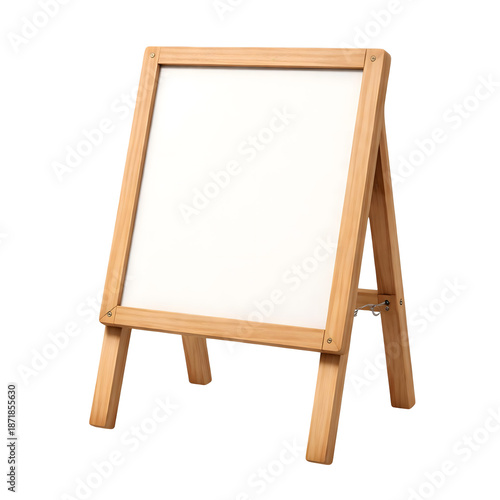 Wooden A-Frame Easel Board Isolated on White