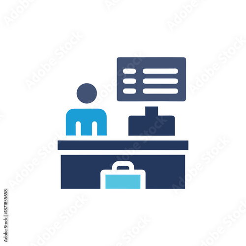 Customer service representative at workstation