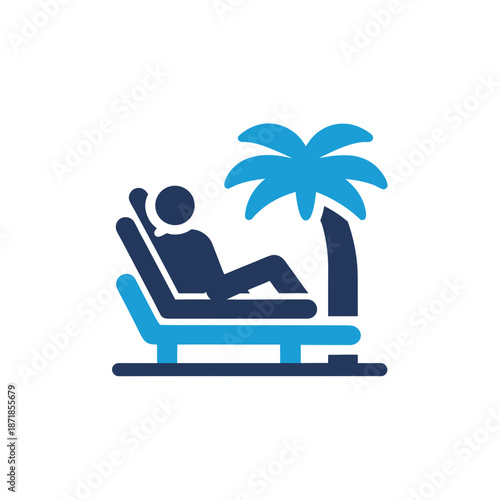 Person relaxing on beach lounger