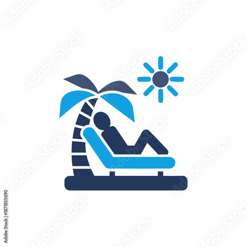 Water slide with palm tree