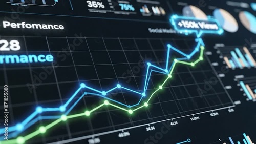 Social Media Performance Dashboard Graphs