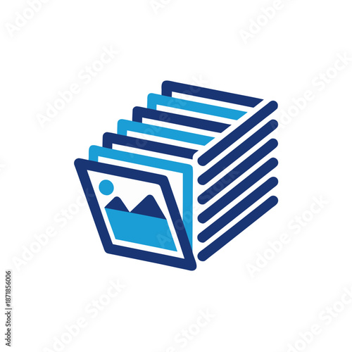 Stack of blue folders