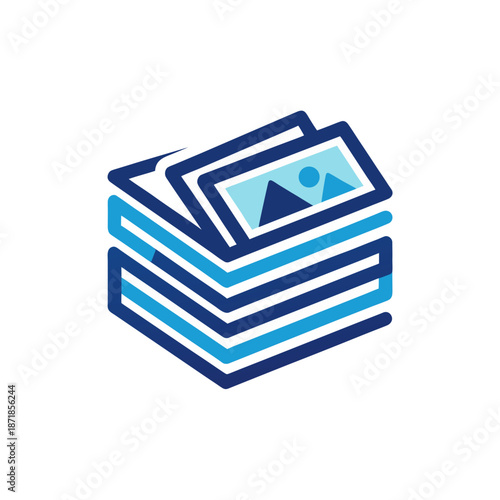 Stack of blue folders