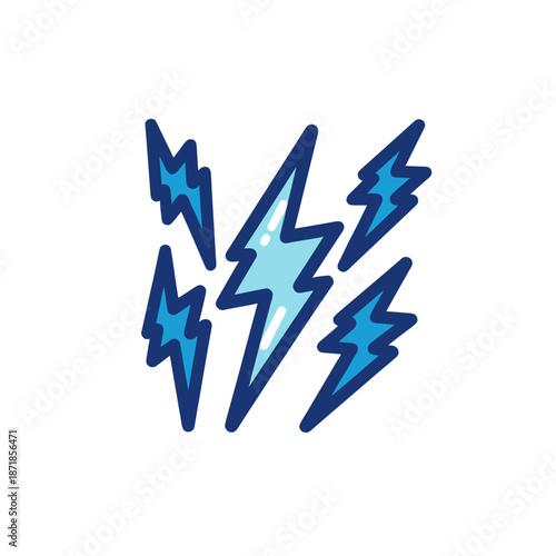 Blue lightning bolts
