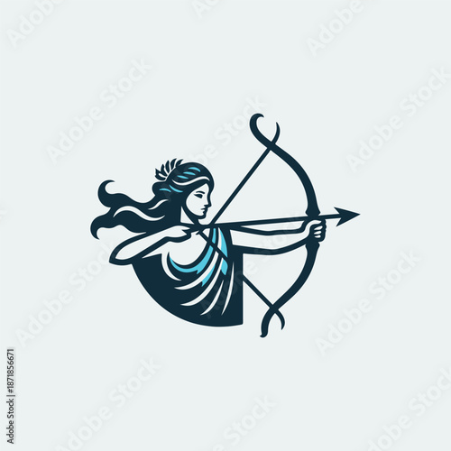 Archer Olympian Goddess Logo