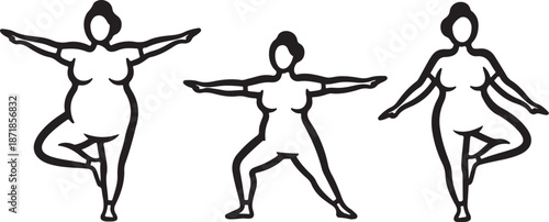 Yoga poses for balance and strength illustration