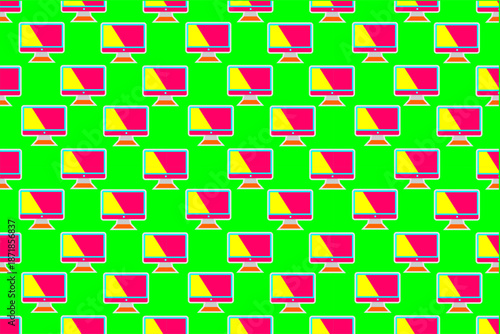 Seamless pattern of computer. Colorful computer pattern background.
