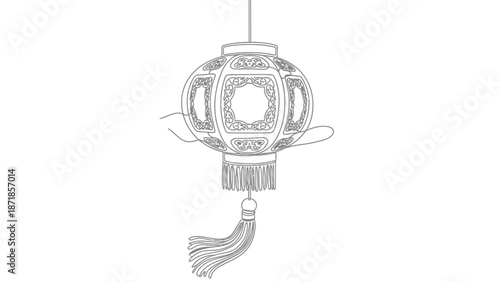 chinese lantern with tassel