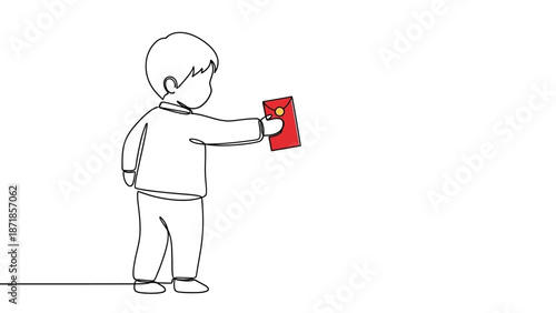 boy holding red question mark
