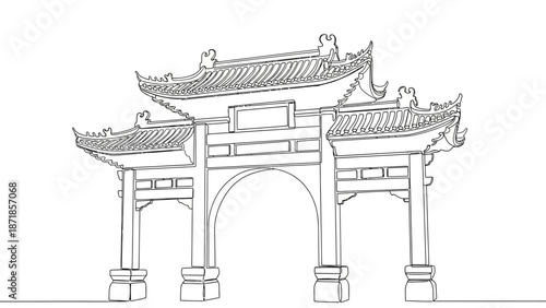 chinese gate, asian archway